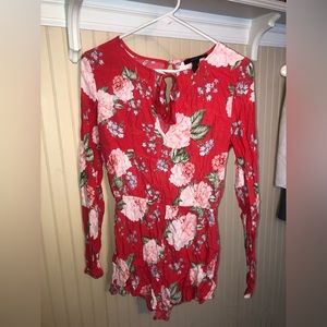 Hot pink floral Forever 21 romper